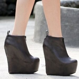 Jeffrey Campbell Covered Platform Wedge Booties